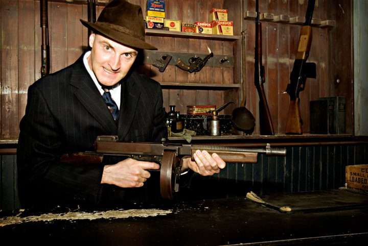 Gus in the gun room on the Chicago Connection tour