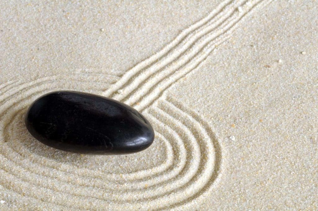zen garden stones and sand
