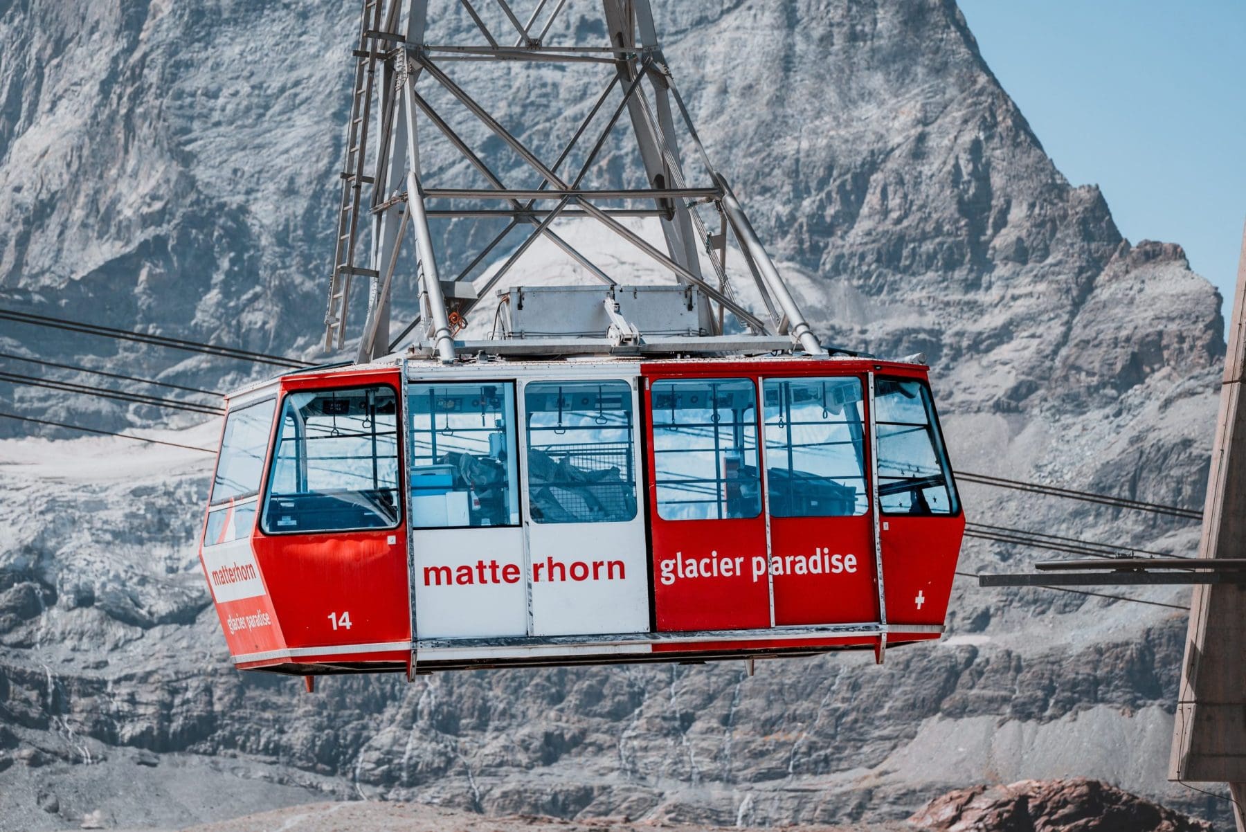 A cable car to the top.