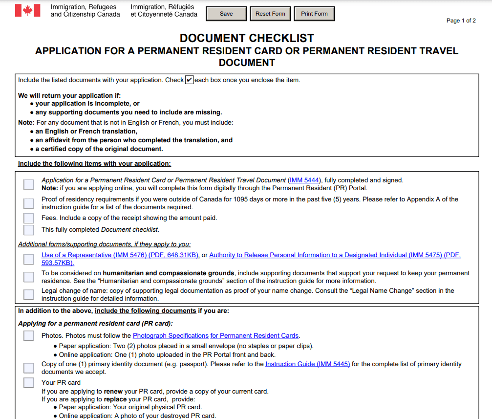 canada permanent resident card renewal