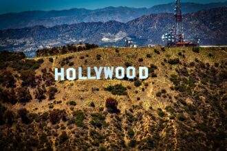 A scenic view of Hollywood sign. This represents an event for fans of Hollywood cinema, Candlelight: Film Scores and Hollywood Epics at Parkdale Hall in Toronto.