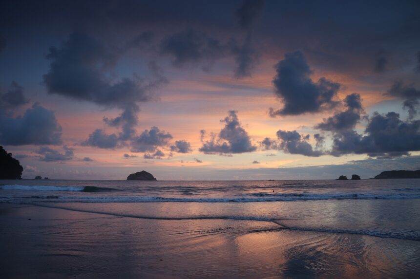 One of Many Costa Rican Beaches during the sunset time.