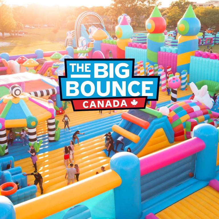 A view of the Largest Inflatable Park "The Big Bounce Canada" cover photo.