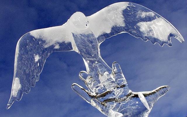 Ice sculpture at ice magic festival