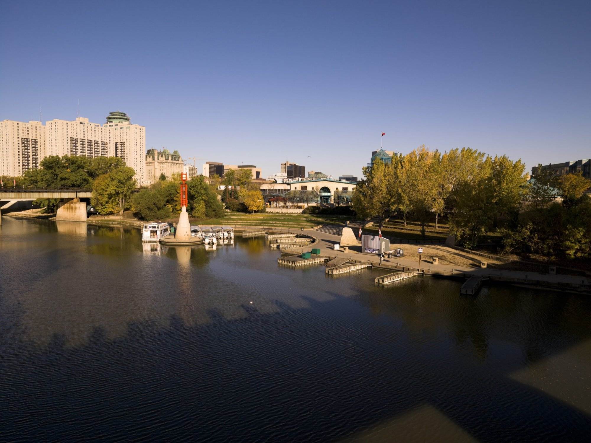 The Forks where people gather in Winnipeg.