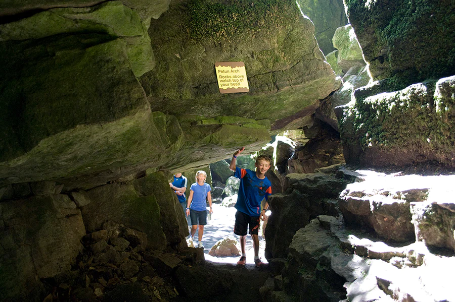 Kids enjoying and exploring in the Scenic Caves