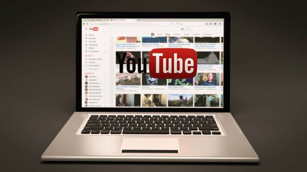 A view of a laptop screen with YouTube opened.