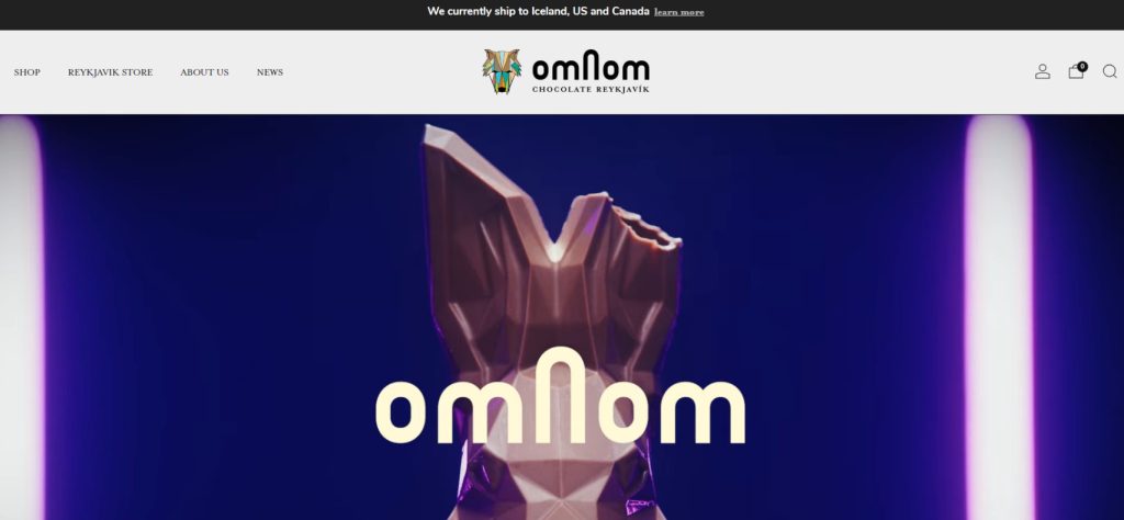 Screenshot of the Official Website of Omnom Chocolate