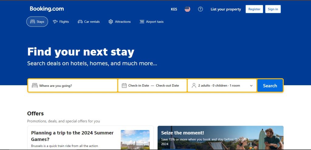 booking.com screenshot